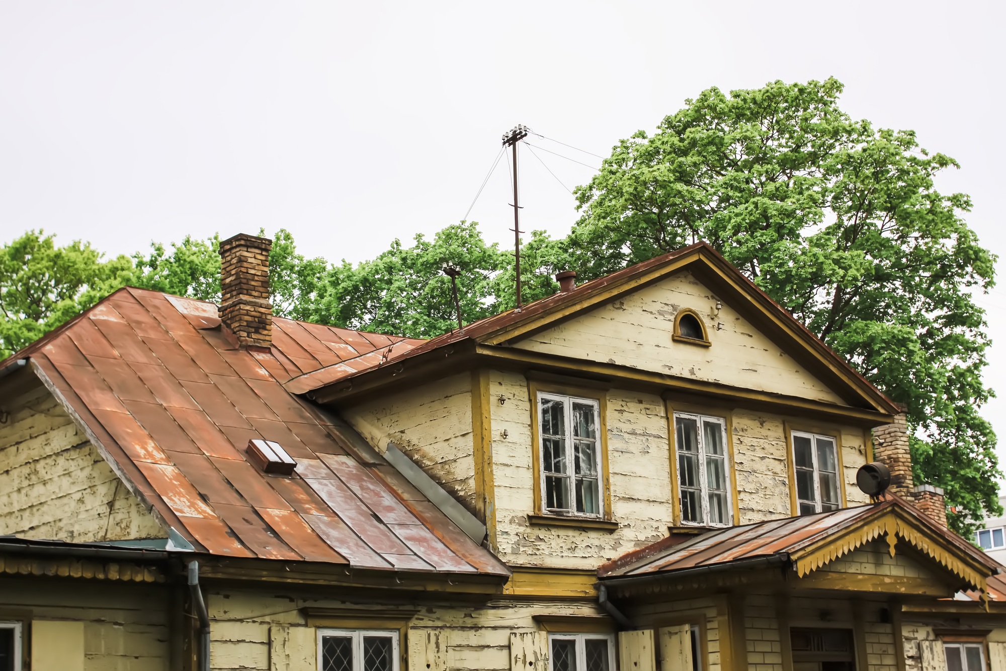 Old wooden house building